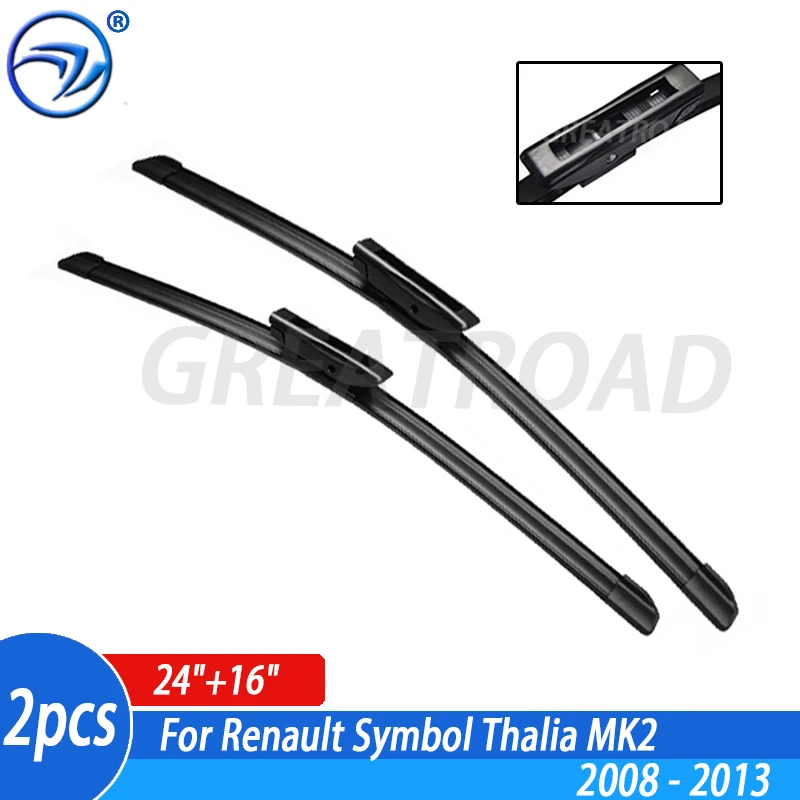 Wiper LHD Front Wiper Blades For Renault Symbol Thalia MK2 2008 - 2013 Windshield Windscreen Front Window 24