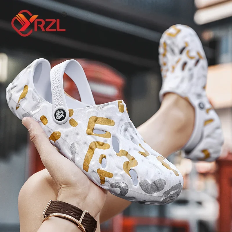 YRZL-Sandalias antideslizantes para hombre, zapatos cómodos de alta calidad, suaves, resistentes al desgaste, informales, para la playa y exteriores