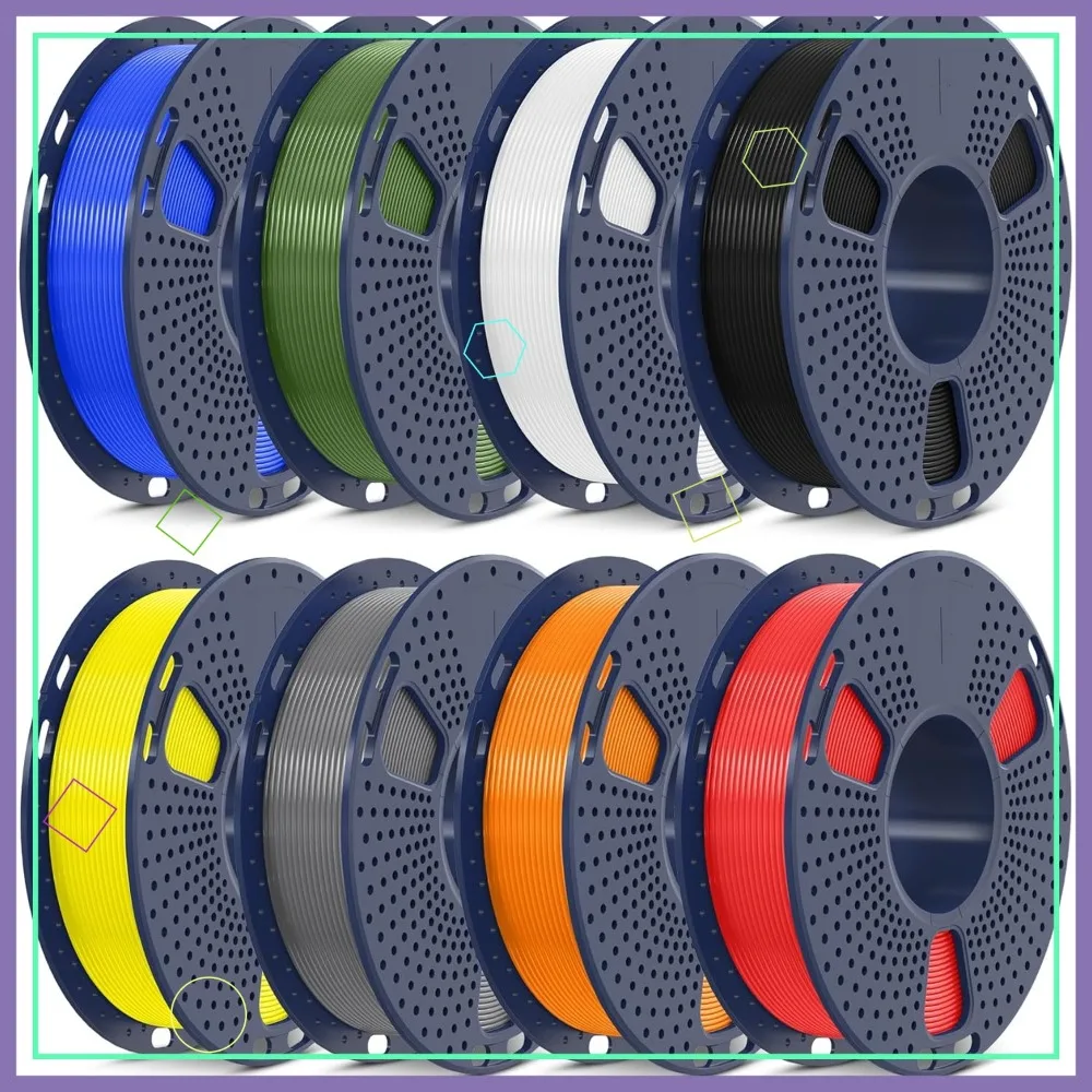 

PLA+ 2.0 3D Printer Filament Bundle 8 Colors 1.75mm 0.25kg Each 2kg Total