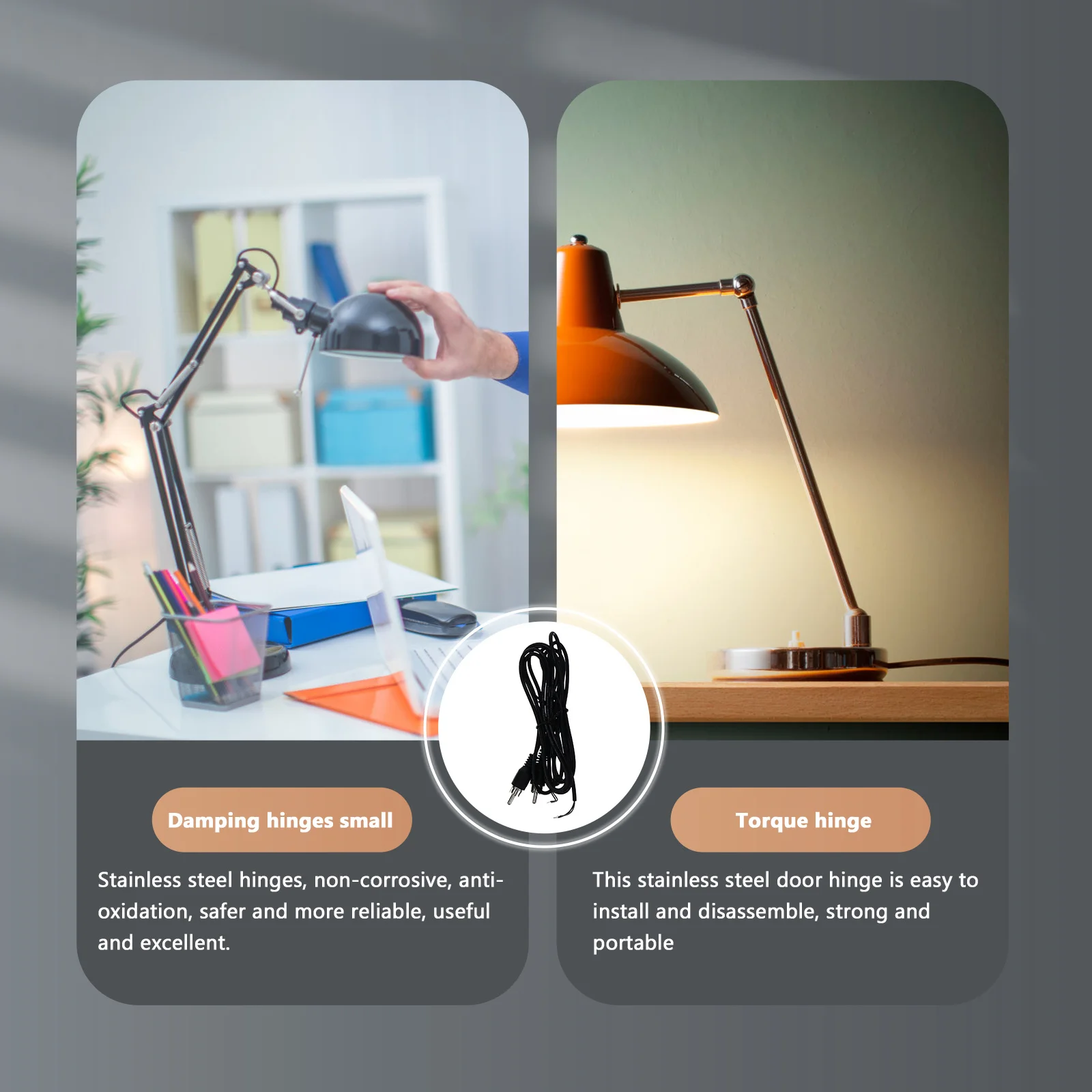 

2pcs Stainless Steel Damping Hinges 1-2Kgf-Cm 360 Degree Pivot Hinge For Folding Table Lamp Office Equipment Camera Mounts