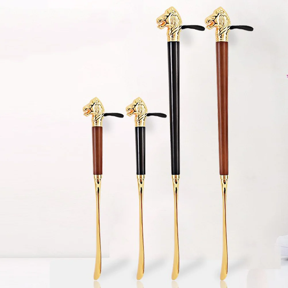 1Pcs Lion Head Shoehorn Long Handle Metal Durable Lightweight Shoe Horn Tool for Seniors Pregnancy Back Relief Shoe Lifter