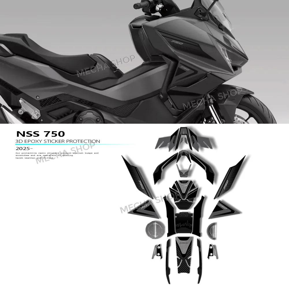 

For NSS 2025 Motorcycle Accessories 3D Resin Sticker Protection Kit Tank Pad Fuel Cap