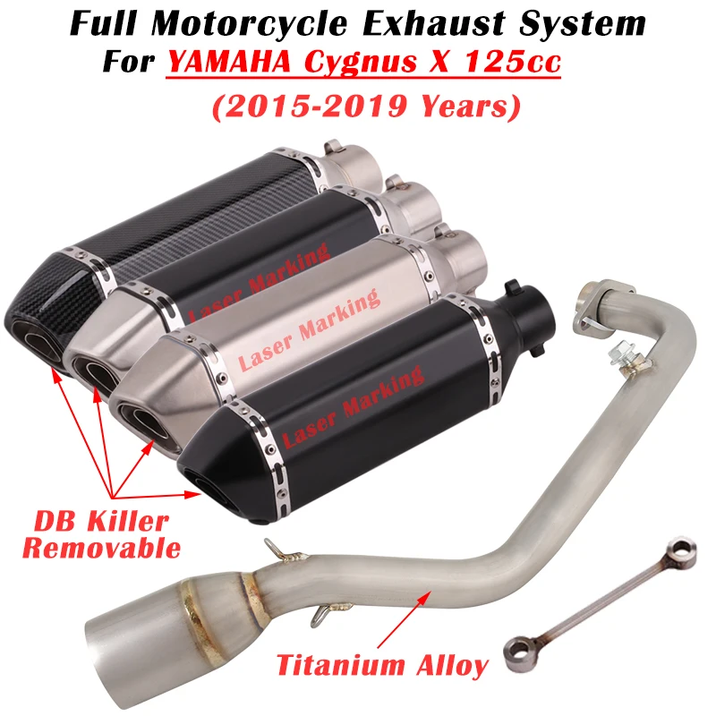 

Slip On For YAMAHA Cygnus x 125cc 2015 - 2019 Motorcycle Exhaust Escape Full System Muffler With Titanium Alloy Front Link Pipe