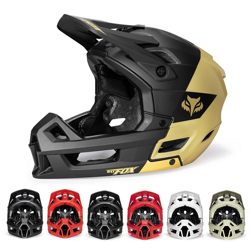 

BATFOX Off-road Full Face MTB Bicycle Helmet Men Women Adjustable Visor Crashproof Protection DH BMX Mountain Cycling Bike Gear