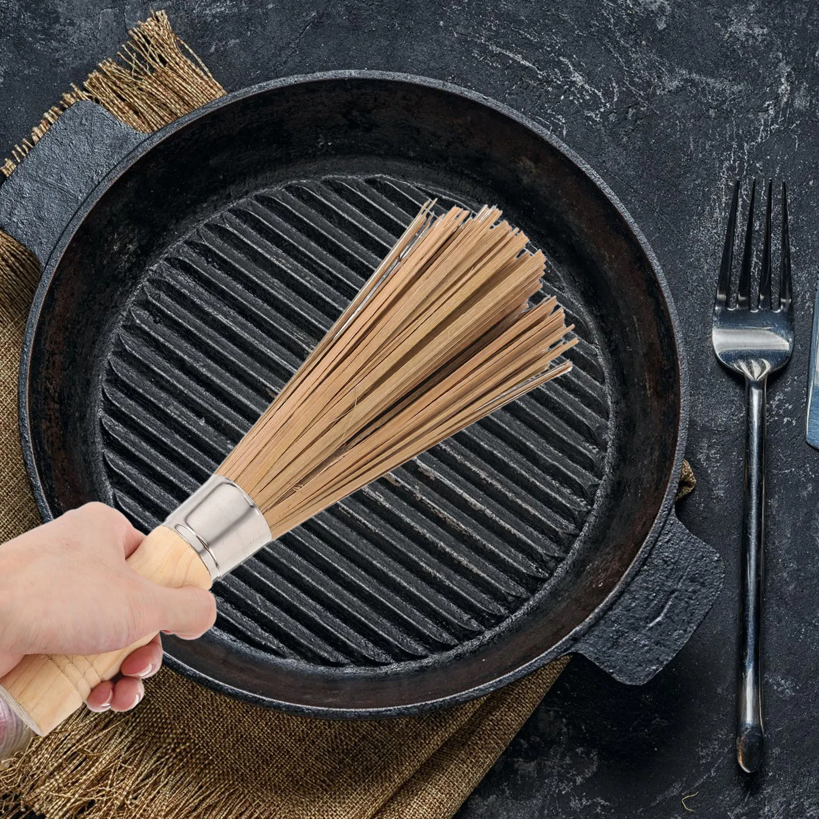 

Wooden Handle Bamboo Wire Brush Kitchen Scrubber Pot Pan Wok Dish Cleaning Brush Dishwasher Dish Scraper for Dishes