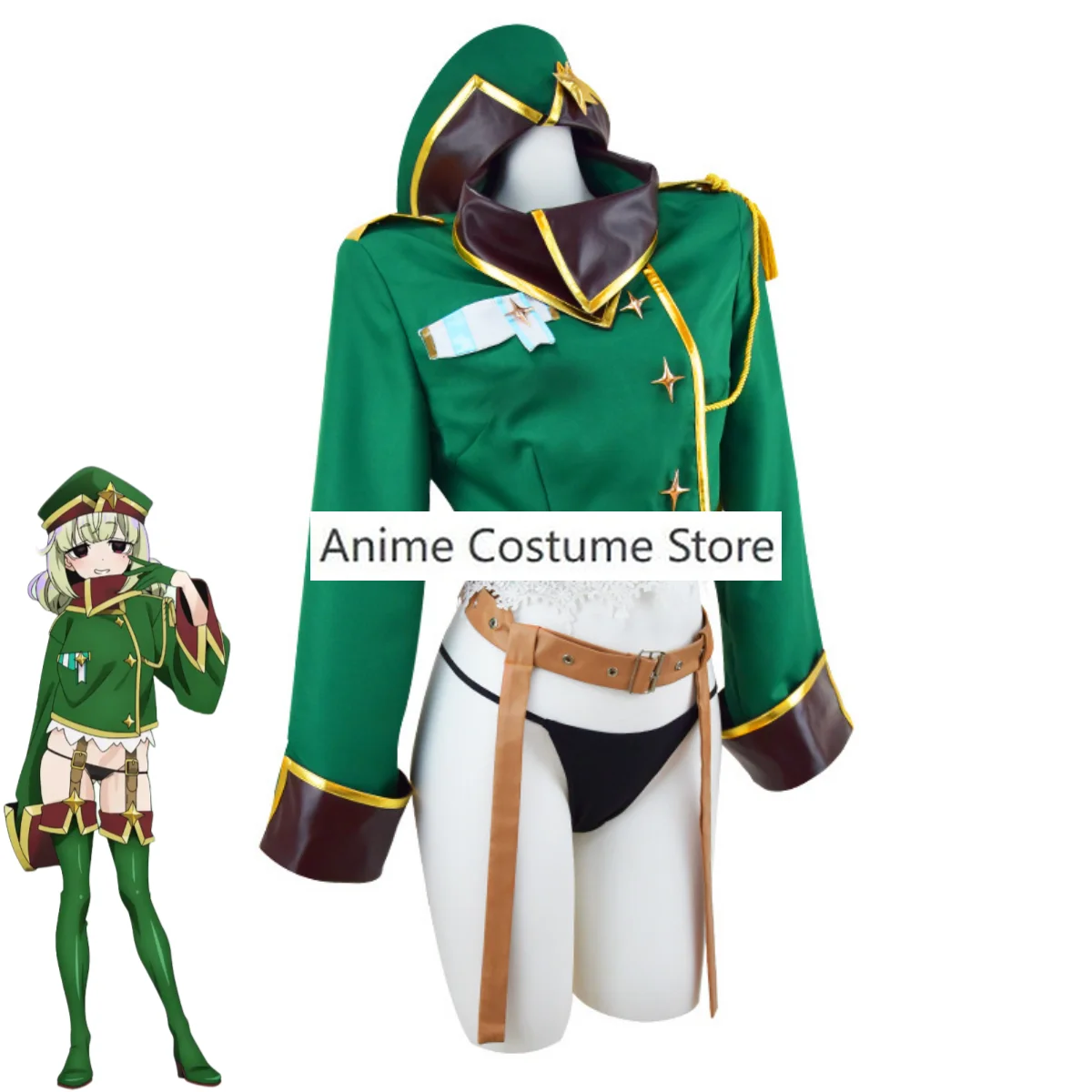 Disfraz de Cosplay de Anime Gushing Over Magic Girls Araga Kiwi, abrigo corto verde, peluca de uniforme, traje de Carnaval Kawaii Sexy para mujer adulta