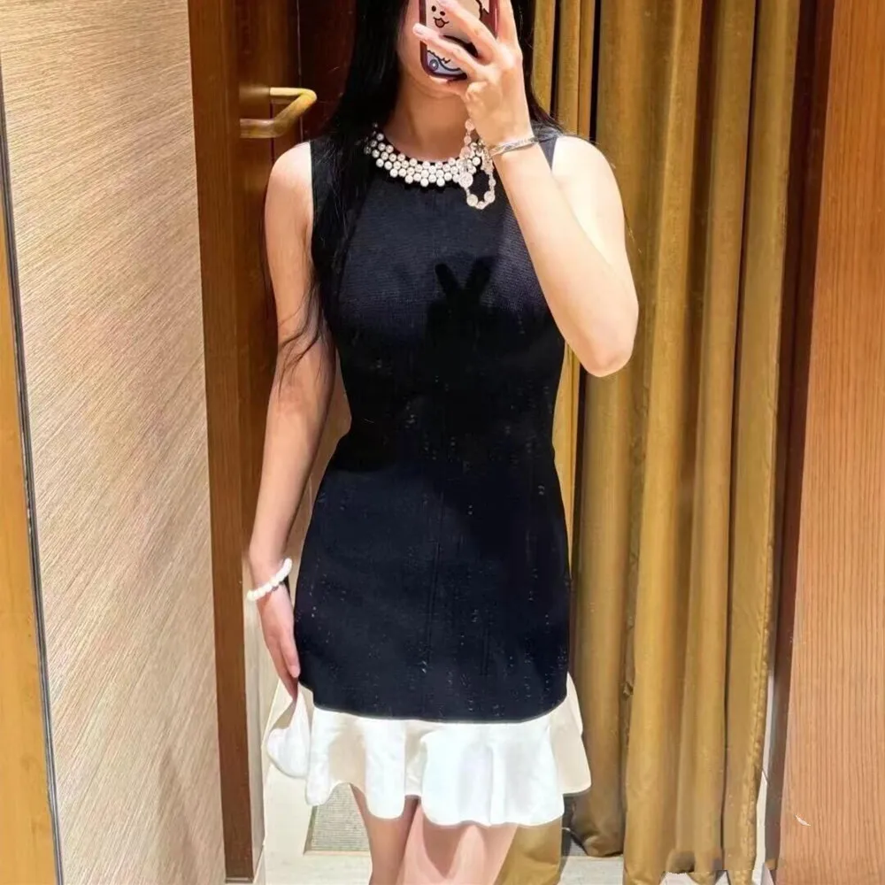 ハイエンドバージョン ブラ ダイヤモンド刺繍襟またはニットカーディガンとスリッポン ドレ レディース プレミアムファッションアンサンブル