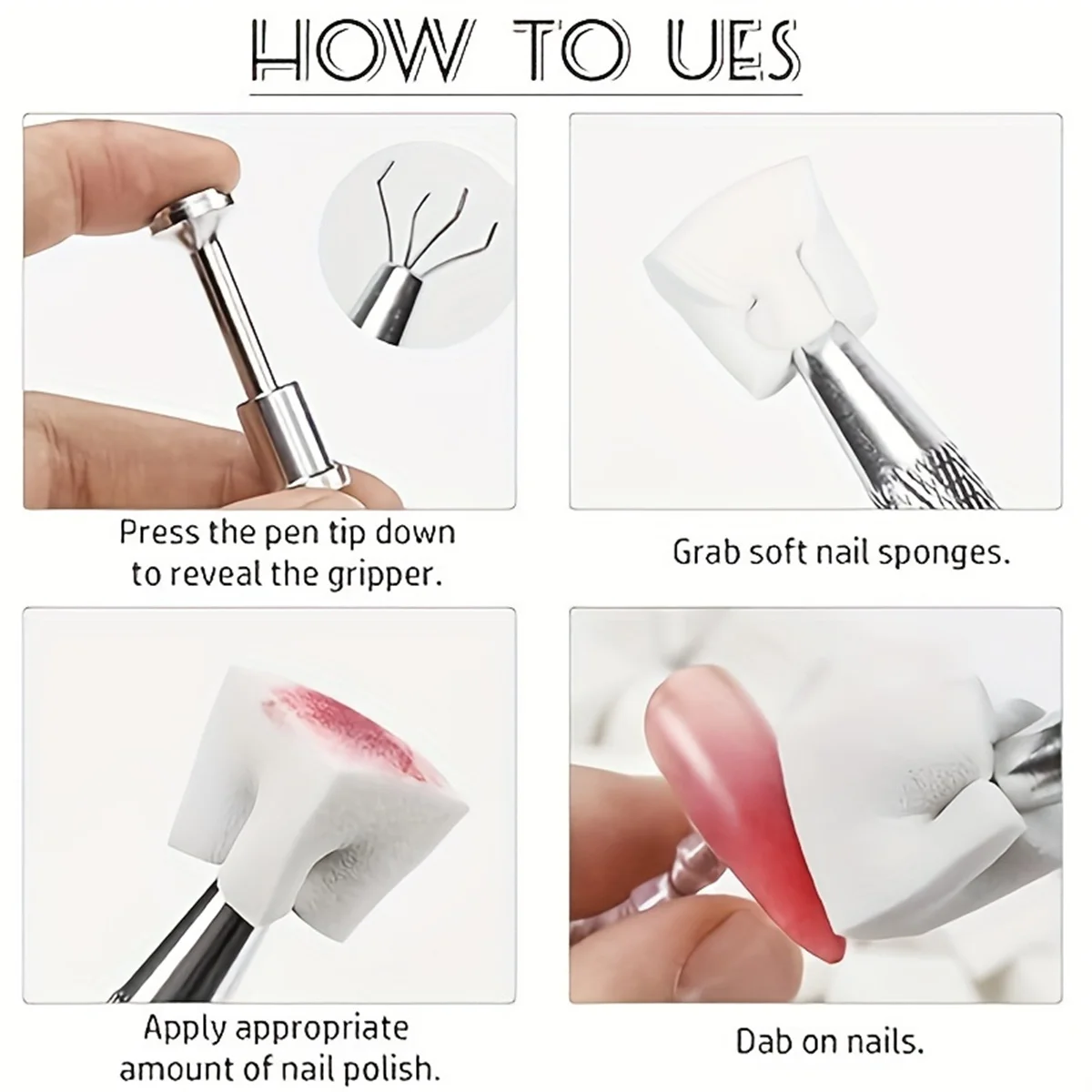 1set 2pcs Solid patting glue nail polish gel UV&LED nail art creation 100pcs sponge 1pc clip nail salon  Christmas DIY INS