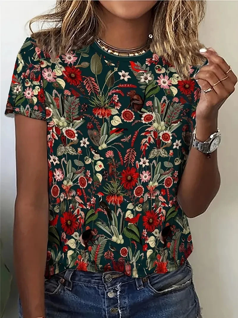 

Women's PLUS Size 3D Full Printed Short Sleeved T-shirt,Loose and Casual,Soft,Comfortable and Breathable,Suitable Outdoor Sports