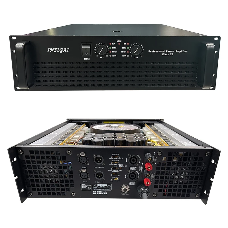 Audio Sound Equipment Pa System Amplifiers Speaker 2 4 8 Ohm 3U Channel Subwoofer Outdoor Dj Professional High Power Amplifier