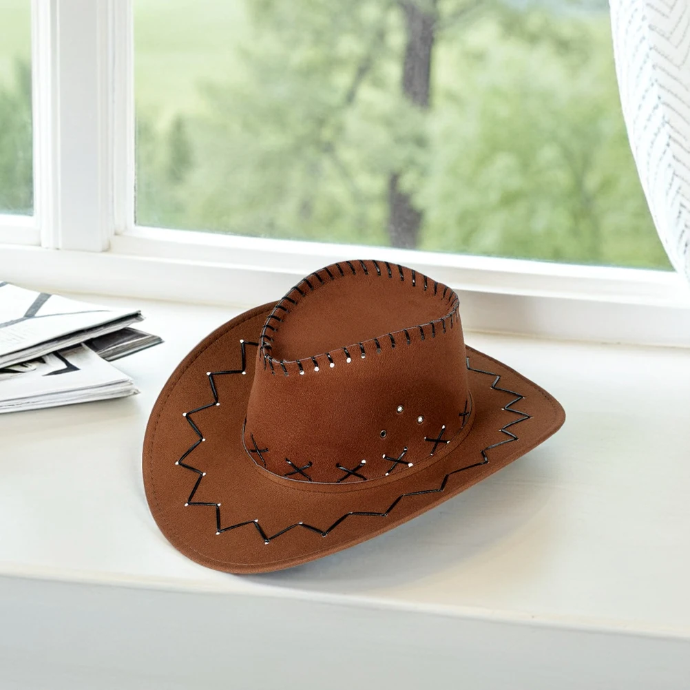 1 مجموعة زي رعاة البقر الغربية الزي للبالغين راعية البقر قبعة مثلث باندانا كرنفال فستان الحفلات الدعائم هالوين الغرب المتوحش #3