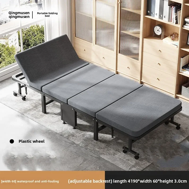 Household Goods Lunch Break Folding Bed Single Portable Home Office Nap Artifact Bed Wooden Board Hospital Escort Bed Adult