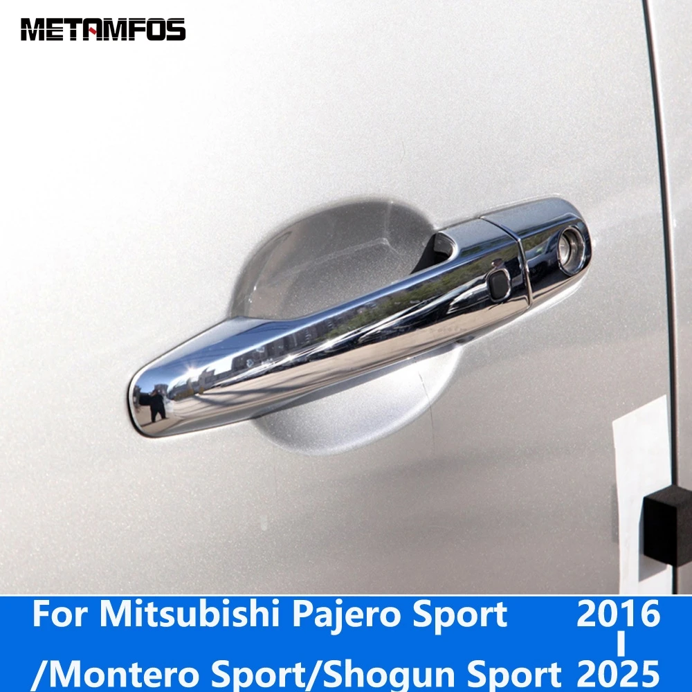 For Mitsubishi Pajero/Montero/Shogun Sport 2016-2023 2024 2025 Side Door Handle Cover Trim Carbon Fiber Protector Accessories