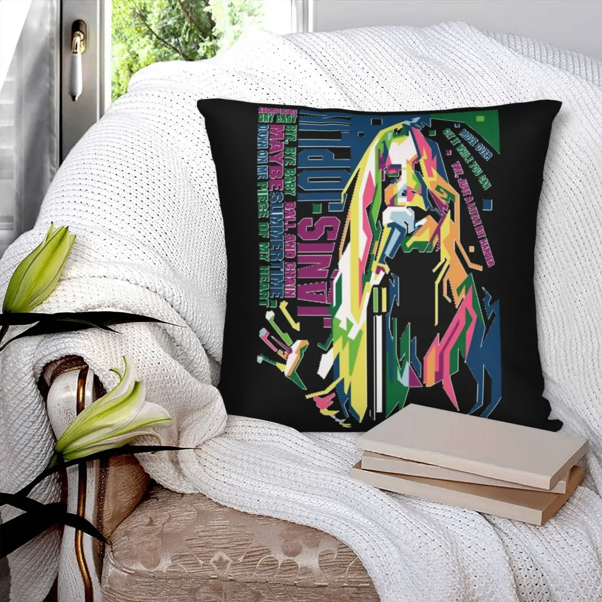 Janis Joplin Fan Art Classic Square Pillowcase Polyester Pillow Cover Velvet Cushion Zip Decorative Comfort Throw Pillow Sofa