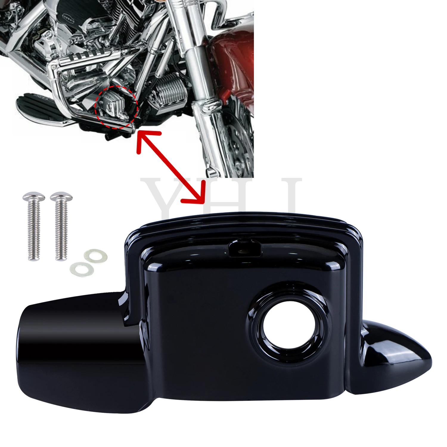 Rear Brake Master Cylinder Cover For Harley Motorcycle  Touring Electra Street Glide Road King 2008-2021 Ultra Classic Black