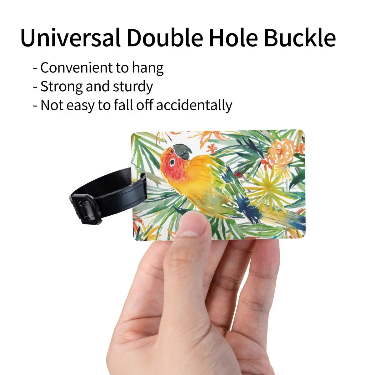 Sun Conure Papegaai Vogel Bagage Tag Tropische Plant Koffer Bagage Privacy Cover Id Label