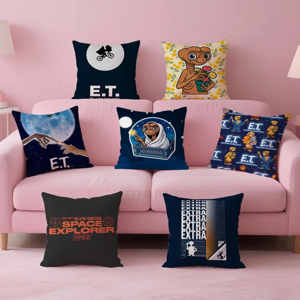 Fashion E-ET E-Extra-Terrestrial Film Movie Cushion Cover Pillow Case Soft Friendly Fabric & Concealed Zipper