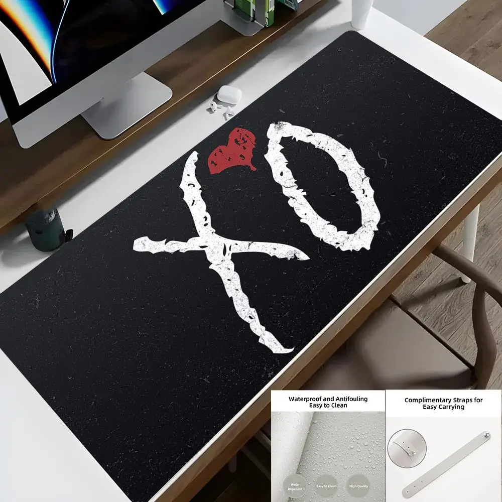 The Weeknd XO Minimalist Mouse Pad 90X40 cm Office Desk Protector Mat PU Leather Waterproof Mouse Pad Desktop Keyboard Desk Pad