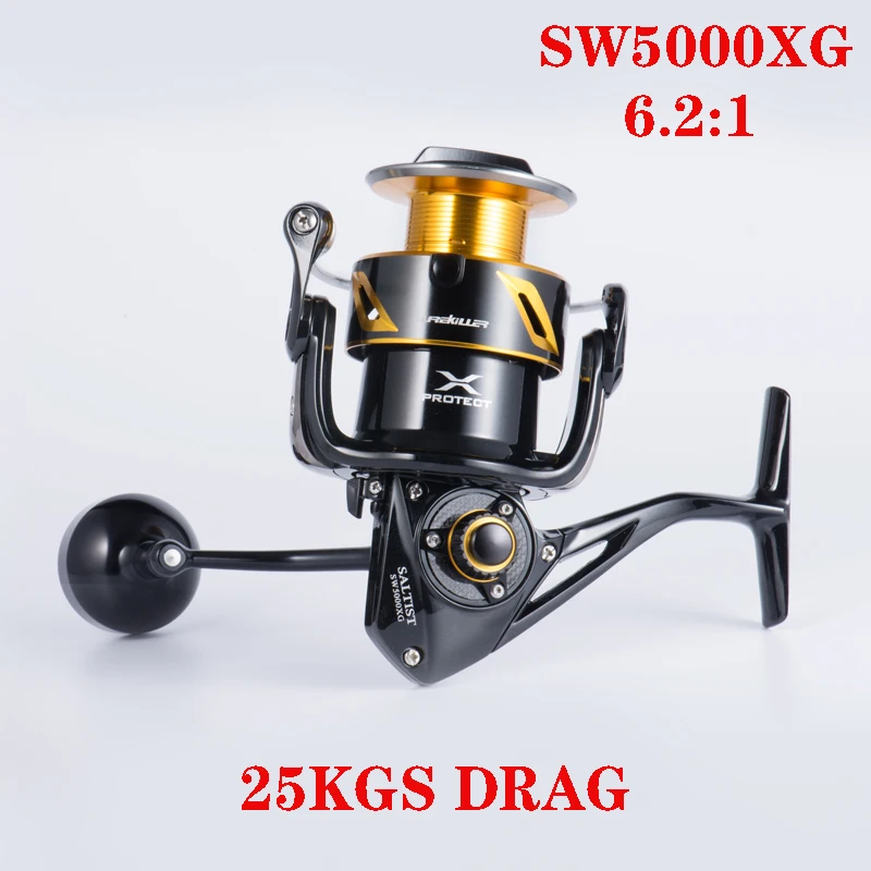 LUREKILLER リールSW10000HG, 2カップ、4号x350m 日本製 ルアーキラー メタルボディ スピニング ジギングリール