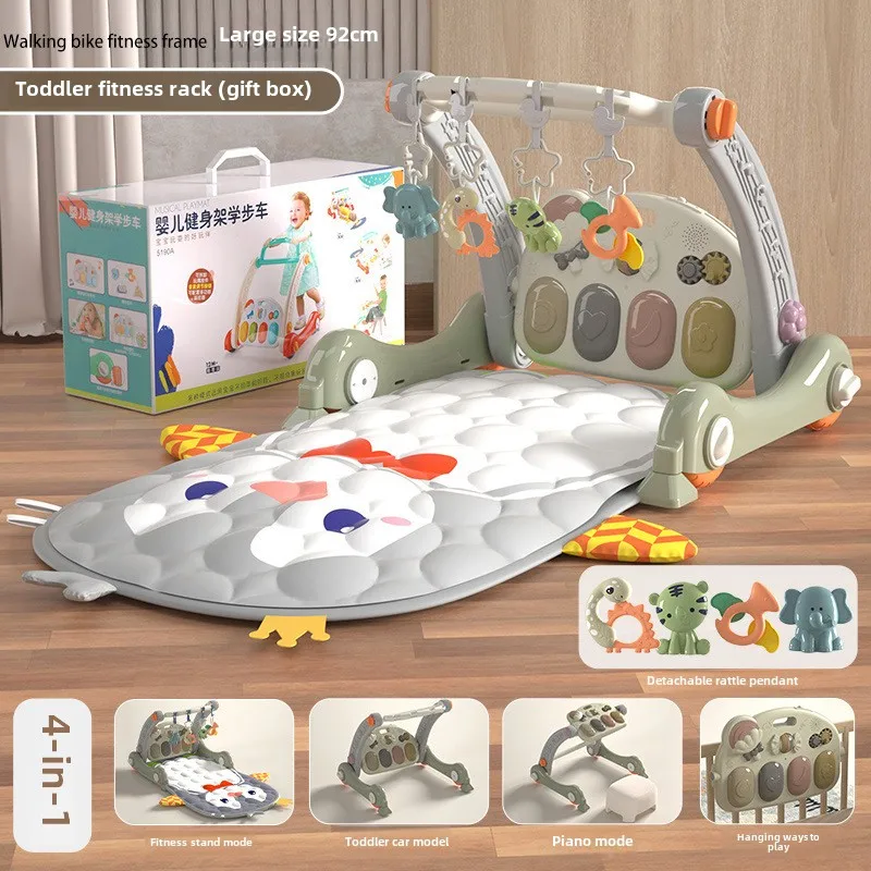 رف اللياقة البدنية بدواسة البيانو، إطار اللياقة البدنية للتعليم المبكر، مشاية أطفال متعددة الوظائف، 3 في 1 أنشطة للطفل #3