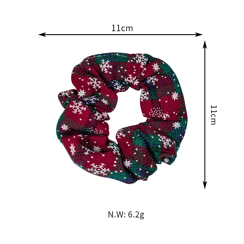 3-6PCS Christmas Elastic Scrunchies for Women Elk Velvet Santa Claus Cartoon Hair Ties Girls Cute Headwear Christmas Decorations