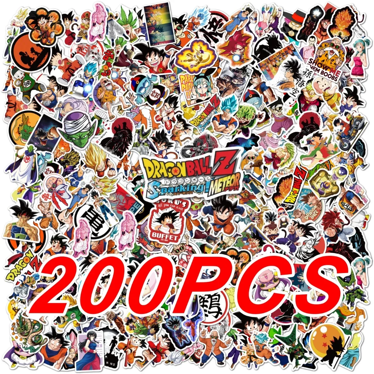 100/200 Uds Dragon Ball Animes pegatinas de grafiti de dibujos animados teléfono guitarra portátil maleta taza pegatina impermeable calcomanías Juguetes