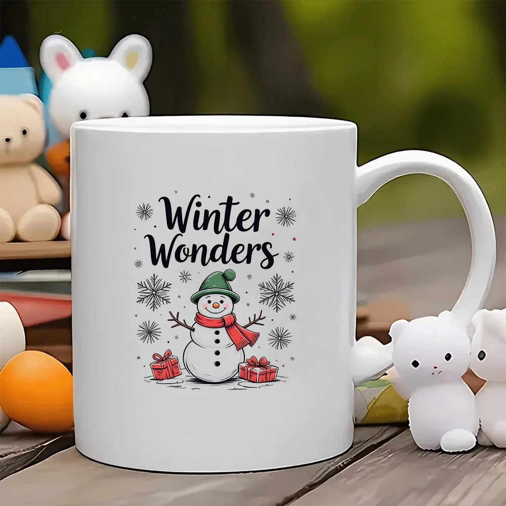 

11oz Cup + Snowman Christmas Theme Cup Christmas Gift Kids Water Cup Family Office Coffee Cup Set