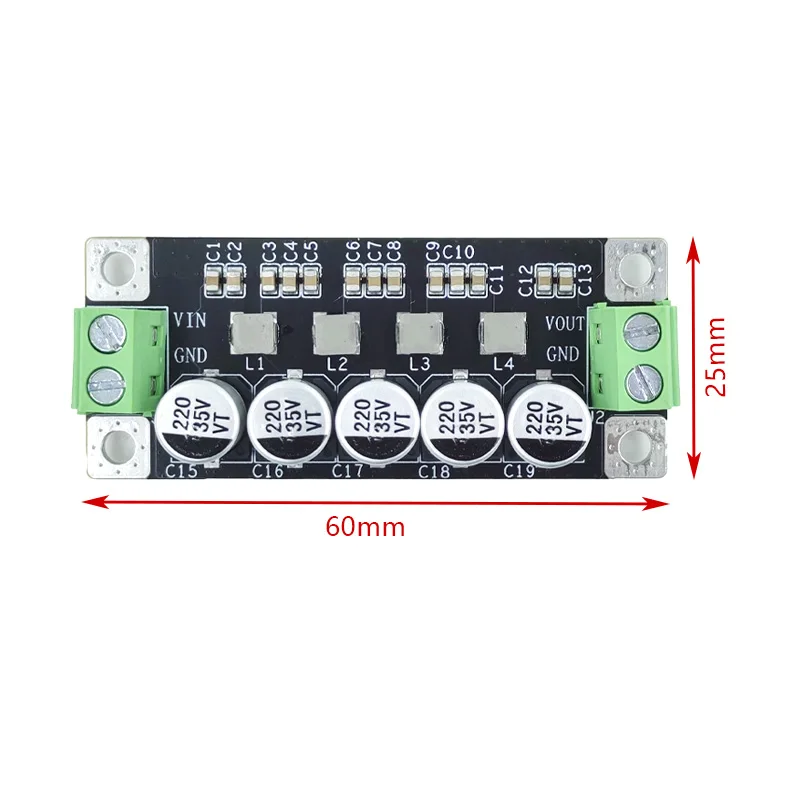 DC-L Low Pass Filter Module, DC Power Supply Filter, 60dB Noise Suppression for 100Hz-100MHz Signal, Clean DC Power
