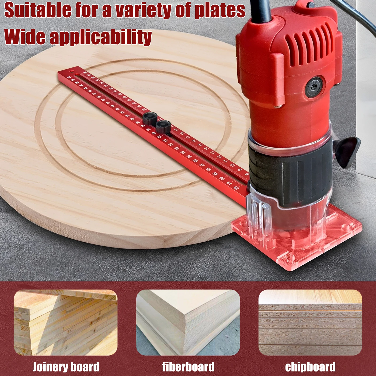 Router Milling Groove Bracket Base Trimmer Machine Edge Guide Positioning Circle Cutting Board Tool Cutting Positioning Jig