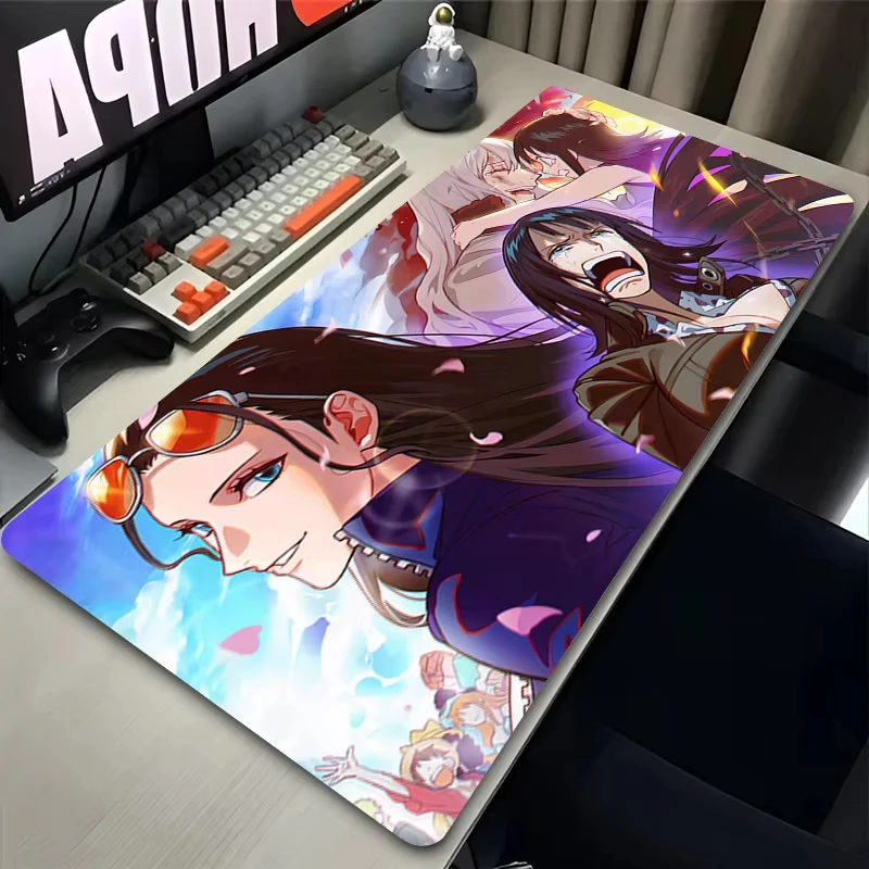 Mauspad Anime XL Gaming-Zubehör One Piece Nico Robin Tastaturunterlage PC Computer Gummi Schreibtischunterlage Gamer Teppich Büro-Mauspad