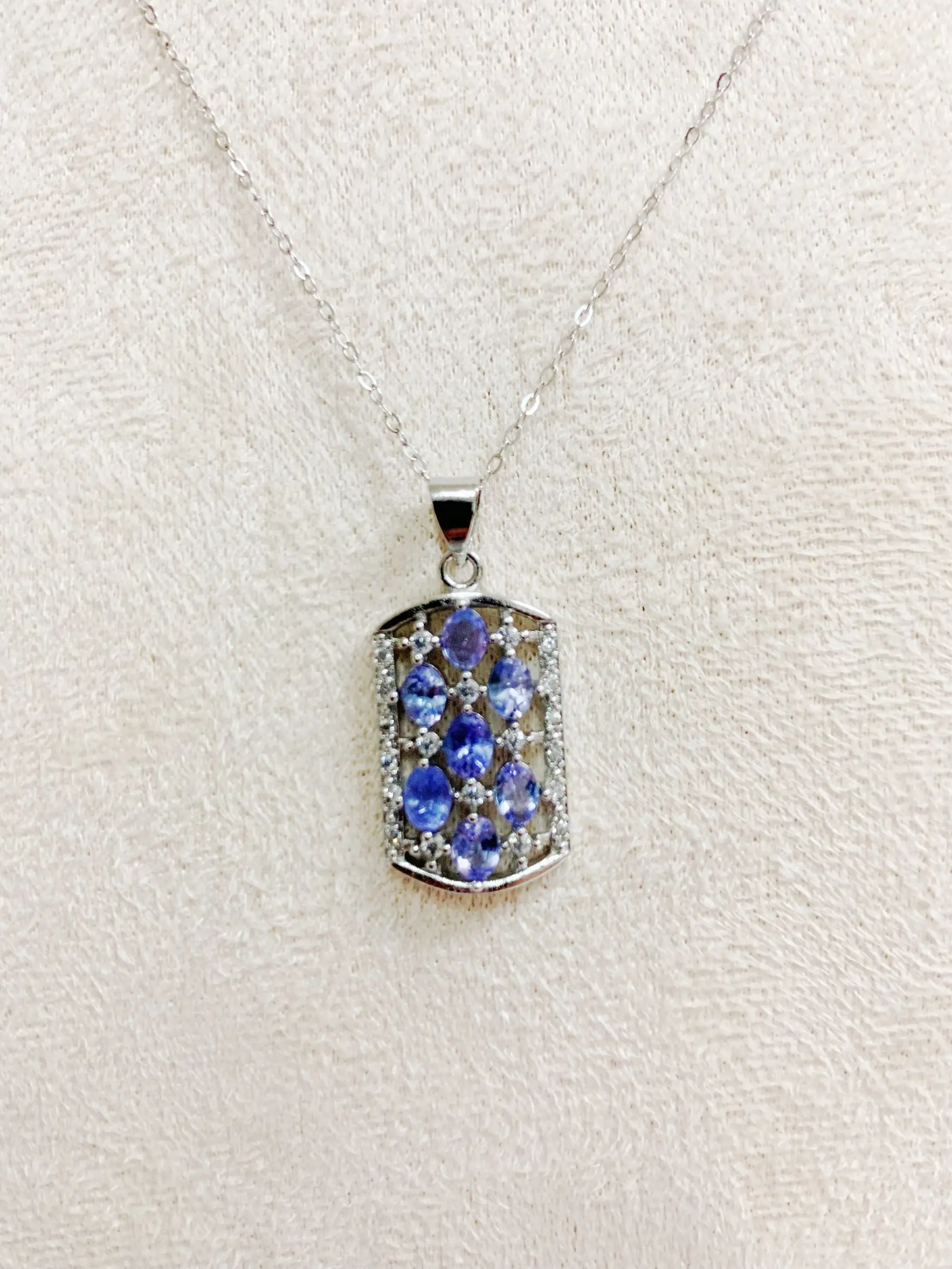 ZECAA Tanzanite 925 Jewelry Pendant For Woman With Tanzanite Gemstone 3*4mm Pendant S925 Silver Tanzanite Pendant