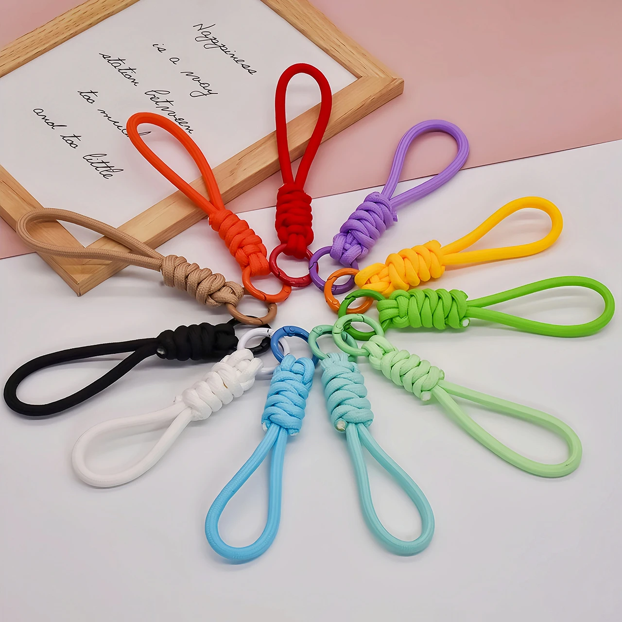 Creative Braided Lanyard Keychain for Phone Case Women Anti Lost Knot Rope Strap Car Key Chains DIY Accessories Fashion Keyring