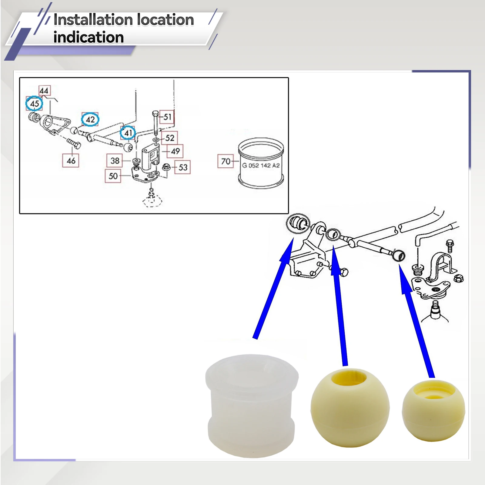 3 STKS Auto Versnelling Linkage Selector Bush Reparatieset Shift Rod Voor VW Transporter T4 1990-2013 OE # 701711166   7D 0711131 015311544