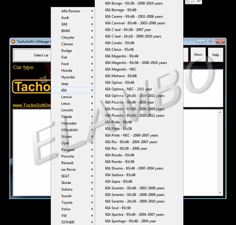 أحدث آلة حاسبة TachoSoft Mileage 23.1 مع ترخيص آلات حاسبة عداد المسافات الرقمية برنامج TachoSoft 23.1 + تثبيت غير محدود