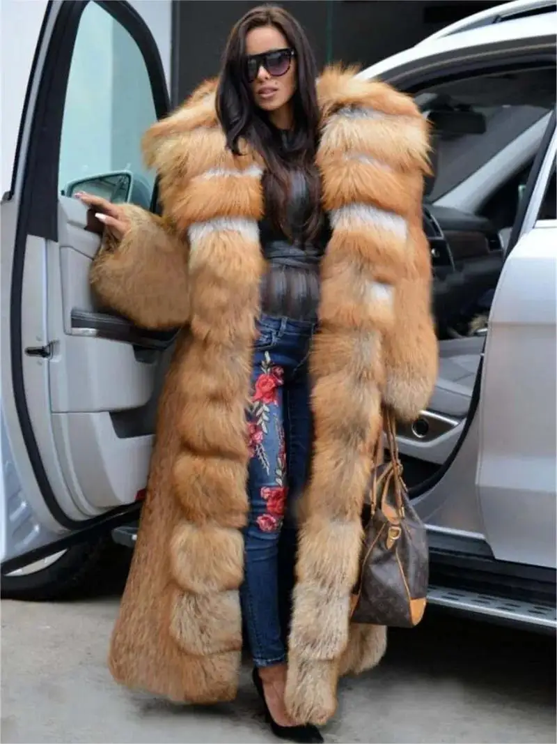 Hot Sell Thick Warm Women\'s Faux Fur Coat Faux Fox Fur Winter Coat