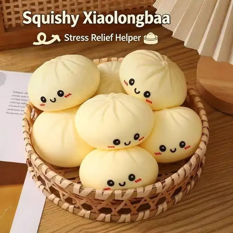 Giant Dumpling Anxiety Relief Fidget Toy Simulation Food Steamed Stuffed Bun Soft Squeeze Decompression Dough Plaything