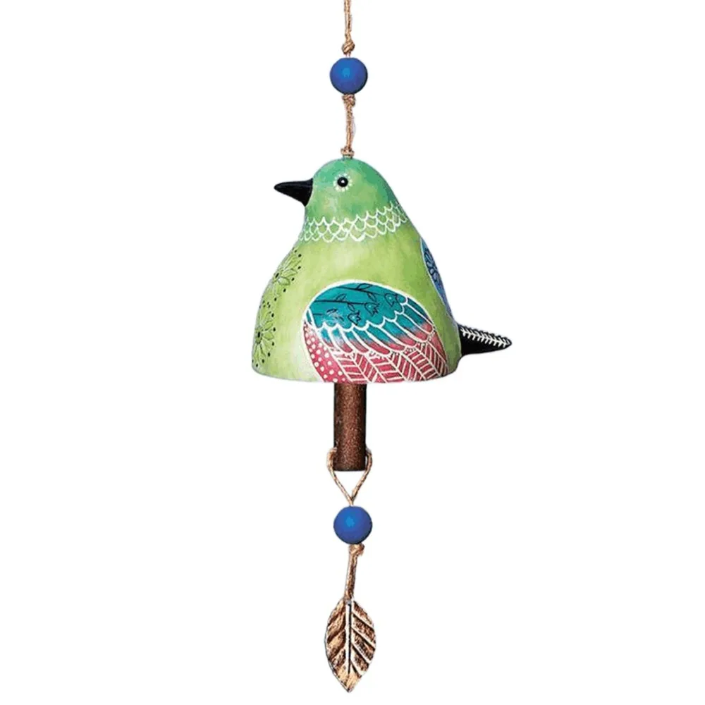 

Resin Bird Song Bell Exquisite Painted Hand Painted Wind Chime Cartoon Design Pendant Style Hanging Ornaments Courtyard Decor