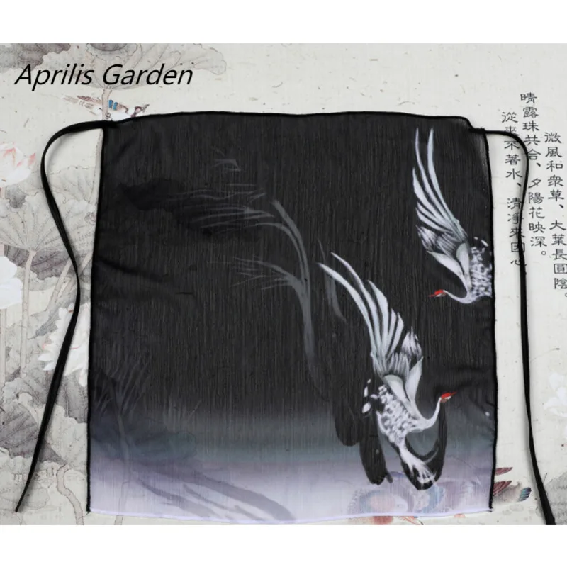 Ancient Style Double Gradual Change Chiffon Printing Veil Hanfu Mask Sunscreen Accessories Fairy Ancient Gauze Umbrella