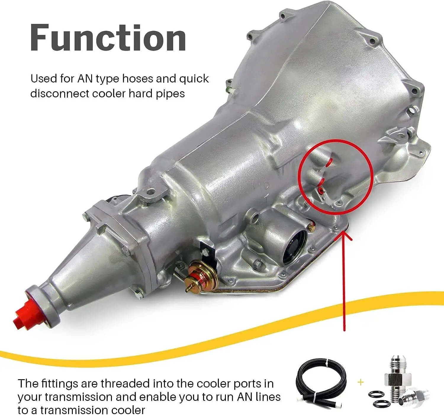 2X 6AN トランスミッションオイルクーラーアダプターフィッティング GM ターボ 350、400、700R、4L60E 用