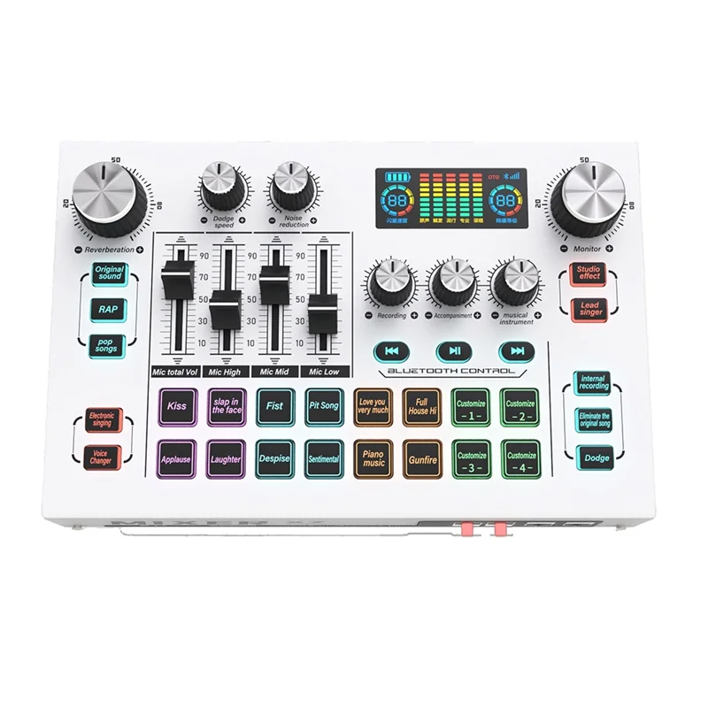 

New!X7 Live Streaming Sound Card Voice Changer DJ Mixer Effects For PC Smartphone Computer Audio Interface Console Card