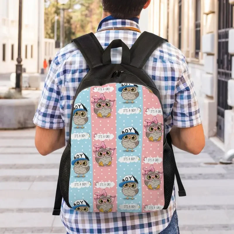 Mochilas impermeables con estampado de búhos para hombre y mujer, morral escolar con estampado de animales, Kawaii