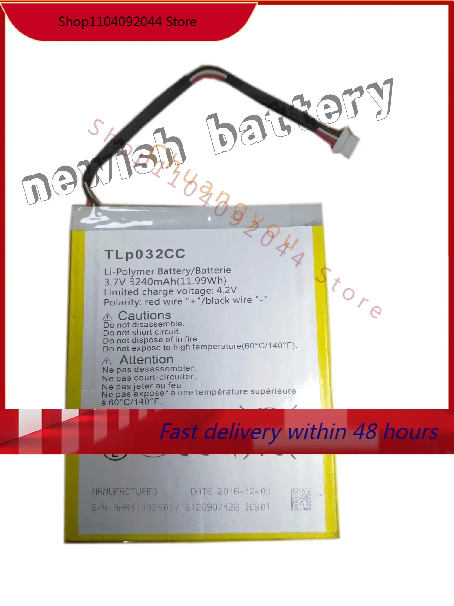 Для нового аккумулятора Tlp032cc 3,7 V 3240MAh