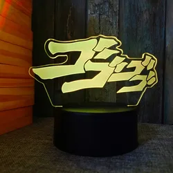 3d Led światła Jojo Bizarre Adventure Kujo Jotaro dla sypialnia lampki nocne Anime rysunek Avatar wystrój pokoju Luces śliczny prezent