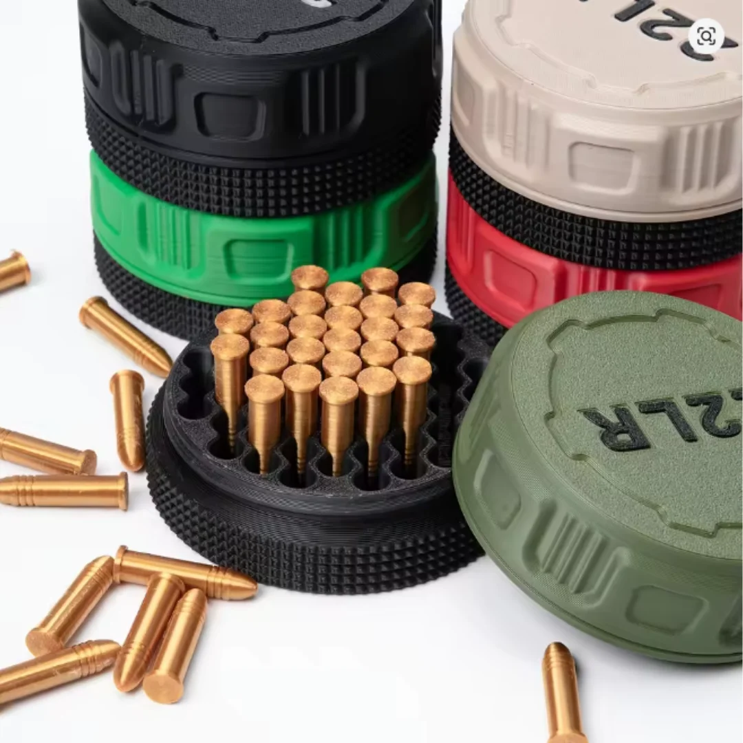 Mini .22LR Ammunition Storage Box Pocket Size Fits 50 Rounds Secure Screw Lid Durable Case For Small Caliber Rounds