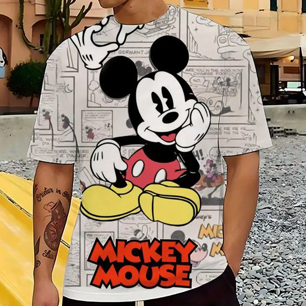 Mickey Mouse Men's T Shirt Disney Cartoon TShirts Male Summer Short Sleeve Couple T-shirt Cute Funny Tops Tee Camiseta Children