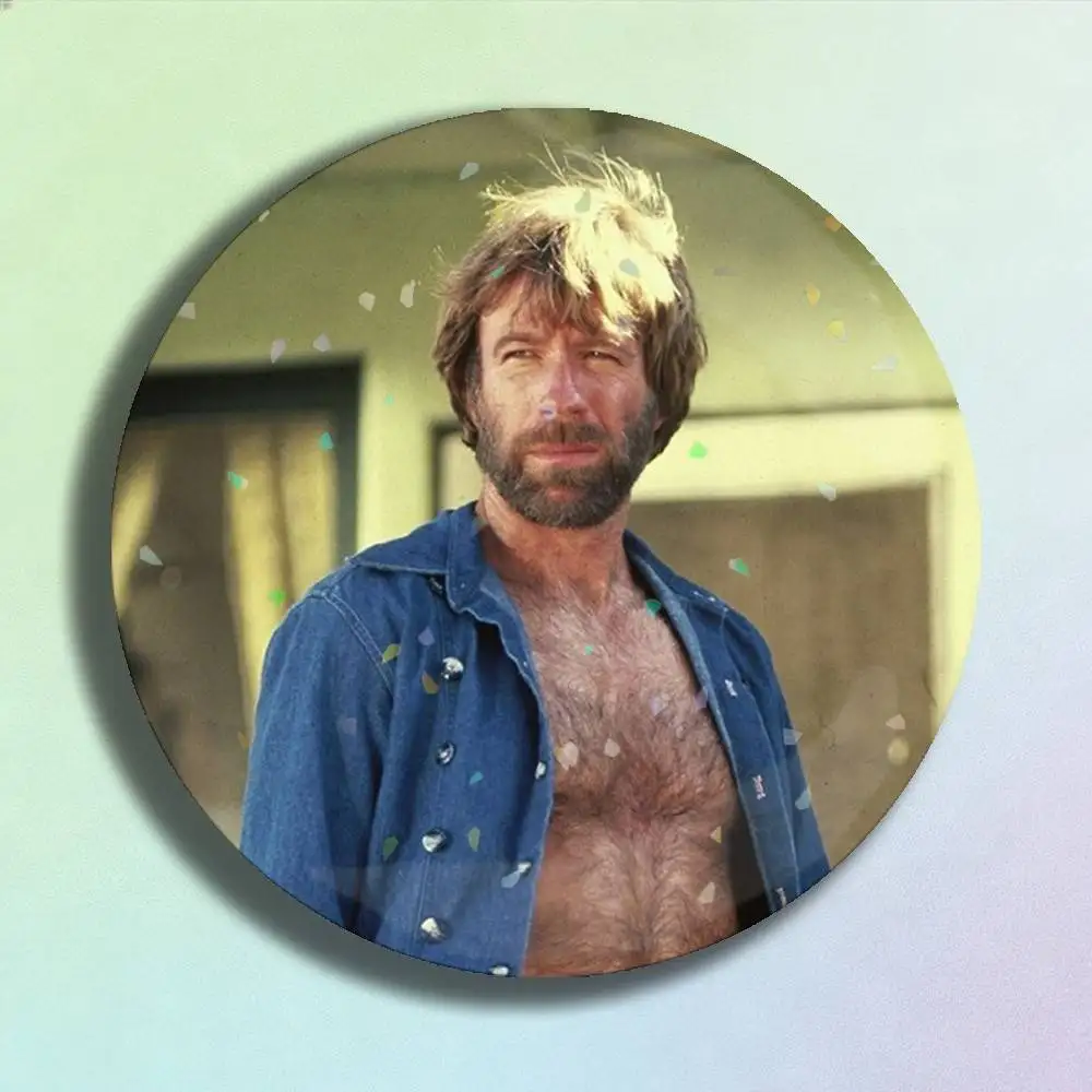 Martialist Chuck Norris The Expendables Badge Stage Brooches on Backpack Handmade Round EnamelPins forJewelry Gift Bag Accessory