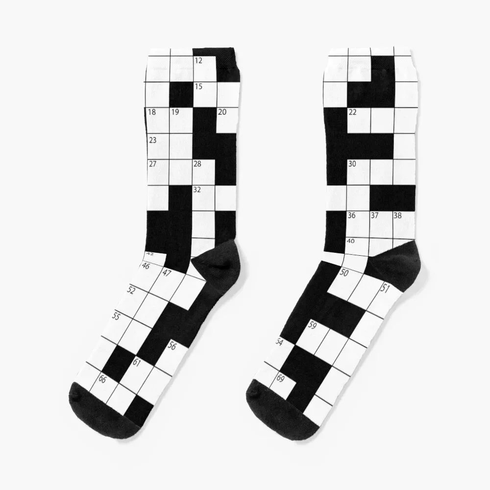 Cool Crossword Pattern Socks christmass gift retro anime Men Socks Luxury Brand Women's
