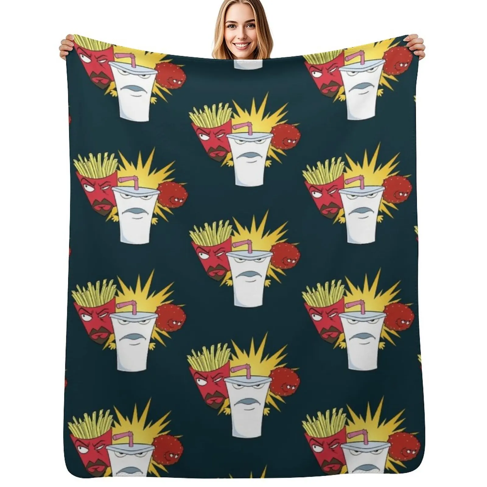 

Aqua Teen Hunger Force Throw Blanket All Season Lightweight Soft Blanket for Bed