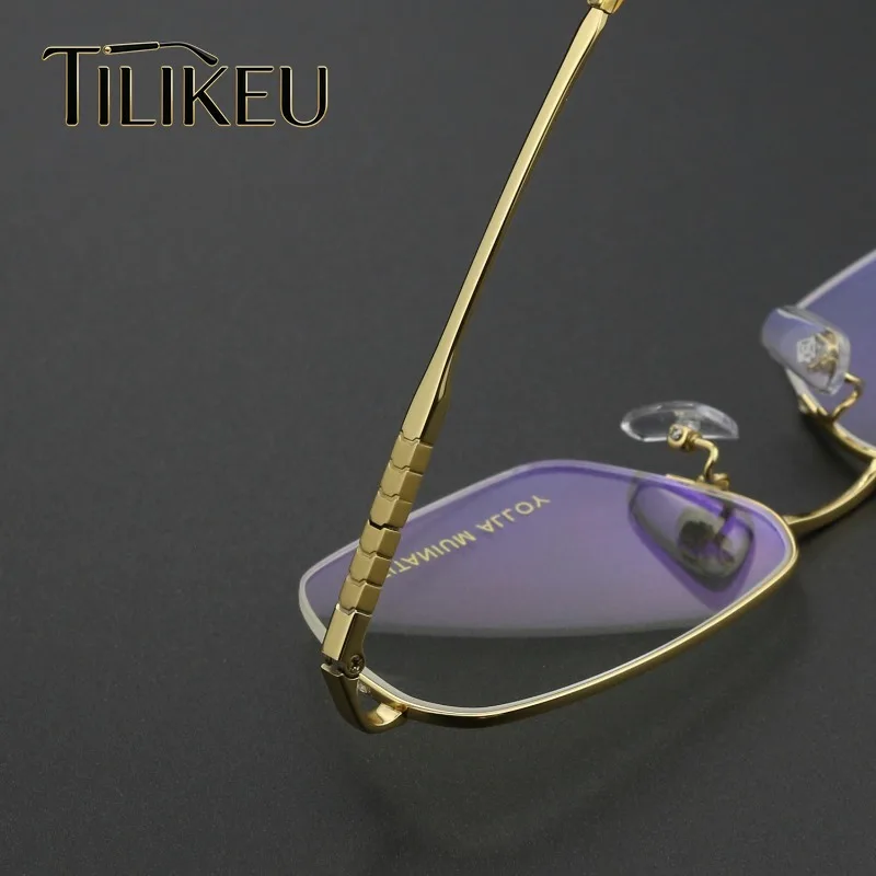 

2026 Pure Titanium Retro Square Eyeglasses Frame Men's Business Semi-Rimless Eyewear Elastic Leg Designer Men's Glasses Frame