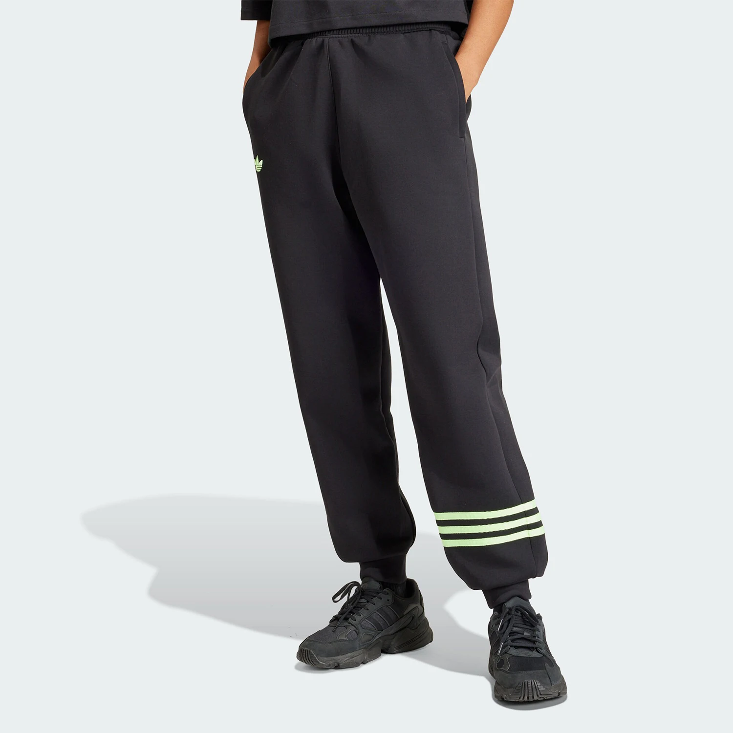 Adidas genuine clover women's loose and casual sports pants with ankle binding IU2501